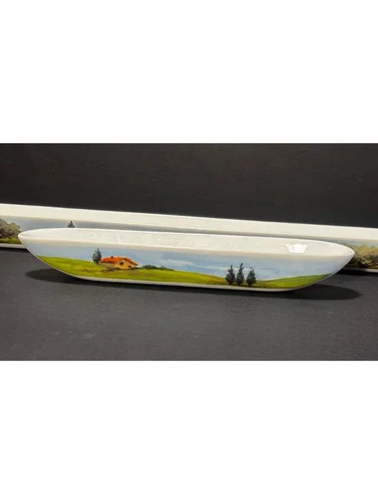 Susanne Riette Boston Warehouse Hand-Painted Ceramic Olive Boat Set VTG 02 - Picture 4 of 11